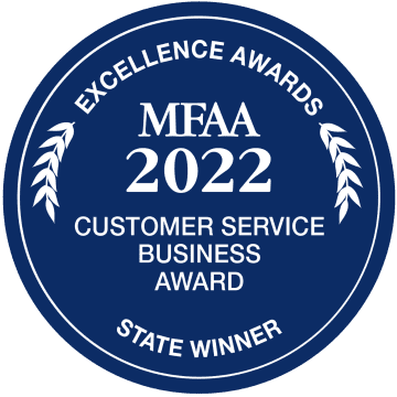 WINNER – 2022 – MFAA – CUSTOMER SERVICE BUSINESS AWARD